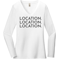 Charcoal Location Location Location - Long Sleeve Women's T-Shirt