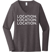 White Location Location Location - Long Sleeve Women's T-Shirt