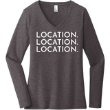 White Location Location Location - Long Sleeve Women's T-Shirt