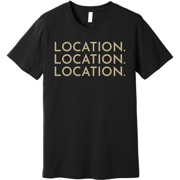 Gold Location Location Location - Short Sleeve Men's T-Shirt