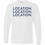 Navy Location Location Location - Long Sleeve Men's T-Shirt