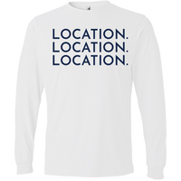 Navy Location Location Location - Long Sleeve Men's T-Shirt