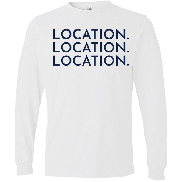 Navy Location Location Location - Long Sleeve Men's T-Shirt