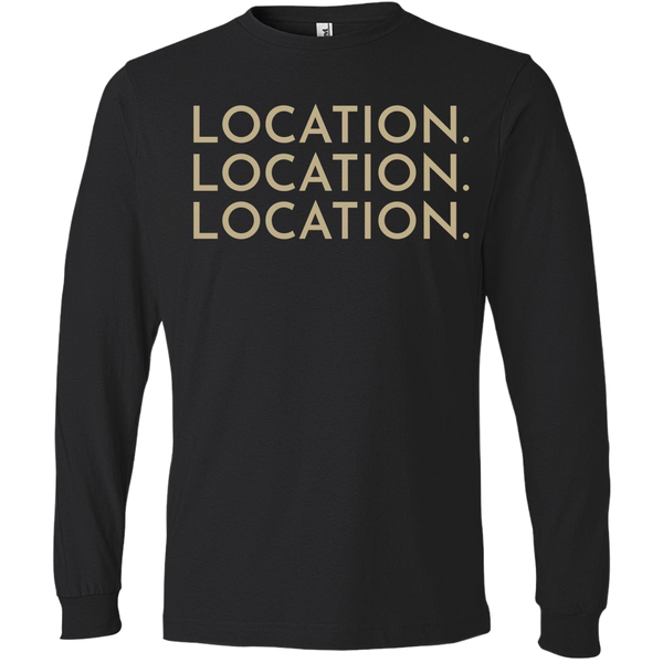 Gold Location Location Location - Long Sleeve Men's T-Shirt