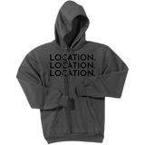 Black Location Location Location - Pullover Hooded Sweatshirt