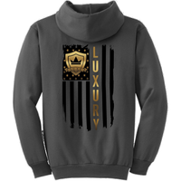 Black & Gold American Flag - Pullover Hooded Sweatshirt