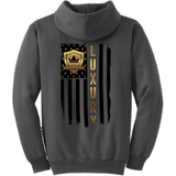 Black & Gold American Flag - Pullover Hooded Sweatshirt