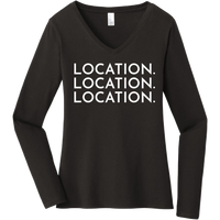 White Location Location Location - Long Sleeve Women's T-Shirt