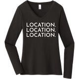 White Location Location Location - Long Sleeve Women's T-Shirt