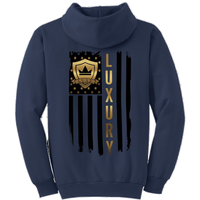 Black & Gold American Flag - Pullover Hooded Sweatshirt