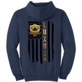 Black & Gold American Flag - Pullover Hooded Sweatshirt