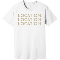 Gold Location Location Location - Short Sleeve Men's T-Shirt