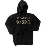 Gold Location Location Location - Pullover Hooded Sweatshirt