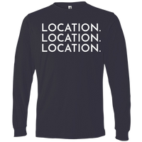 White Location Location Location - Long Sleeve Men's T-Shirt