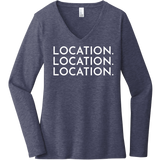 White Location Location Location - Long Sleeve Women's T-Shirt