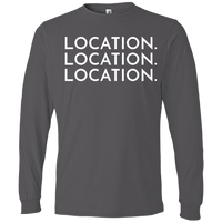 White Location Location Location - Long Sleeve Men's T-Shirt